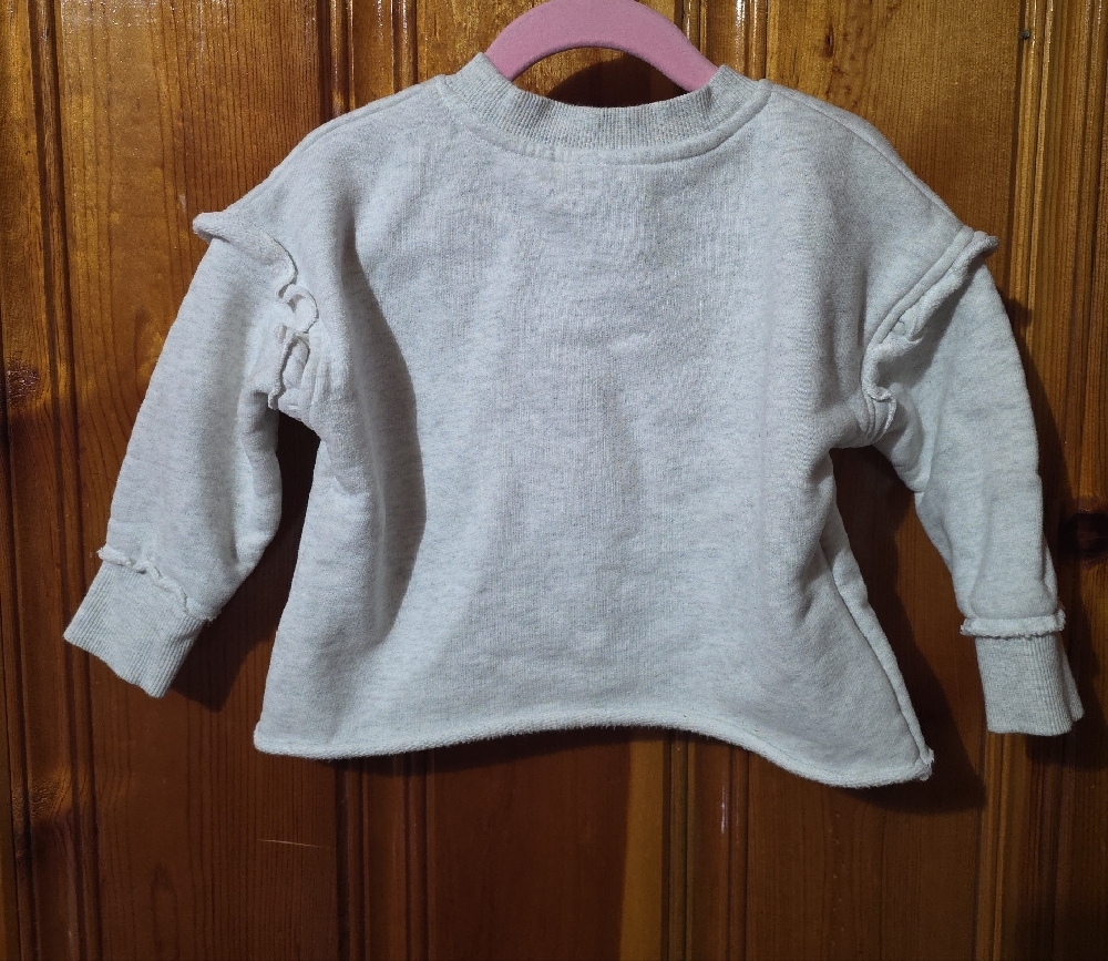 Little Bipsy Light Gray Ruffle Sweatshirt - Picture 5 of 5